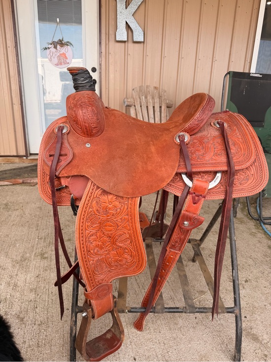 jeff smith Other - Hand-Tooled Floral Leather Western Saddle - Brown